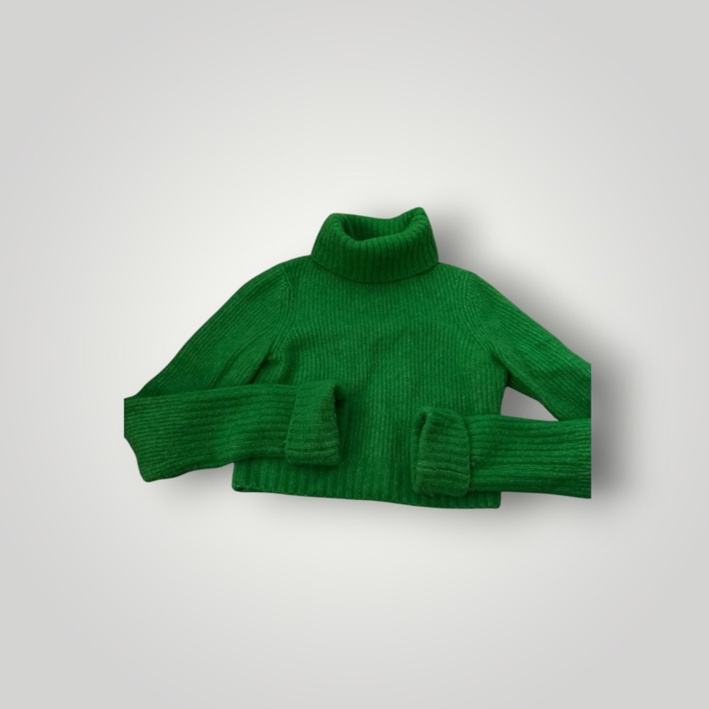 & Other Stories Stockholm Atelier Turtleneck Sweater Women XS Green Alpaca Wool - Picture 3 of 10